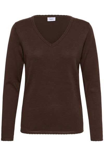 MilaSZ LS V-Neck Pullover Bracken Melange - 1910151 - 30513960 Thumbnail