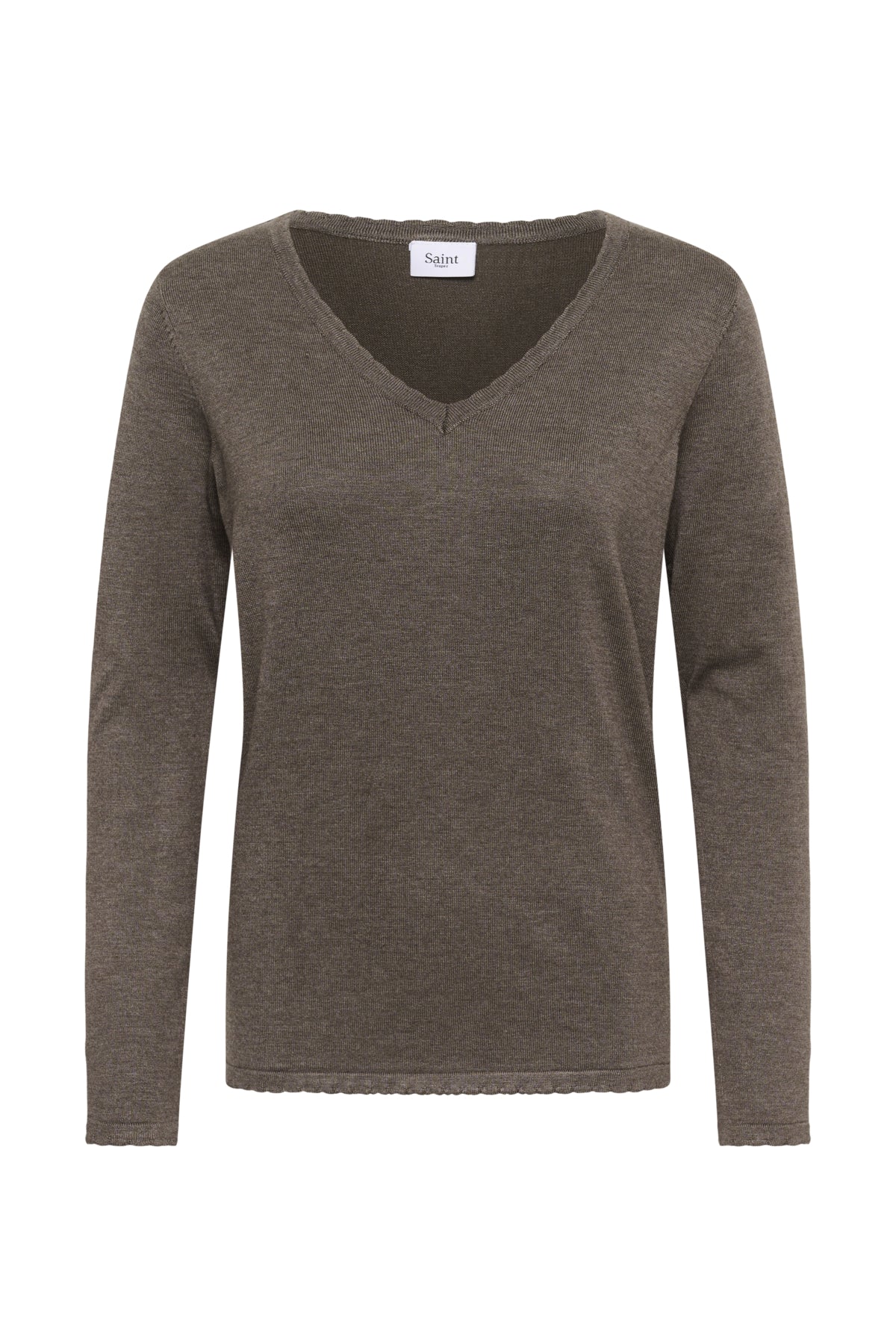 MilaSZ LS V-Neck Pullover Mink Melange - 1914301 - 30513960