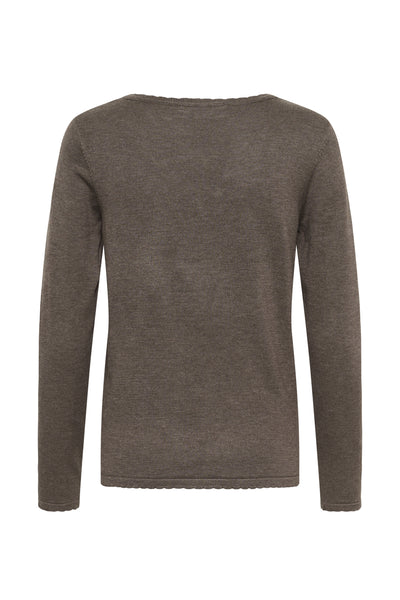 MilaSZ LS V-Neck Pullover Mink Melange - 1914301 - 30513960 Thumbnail