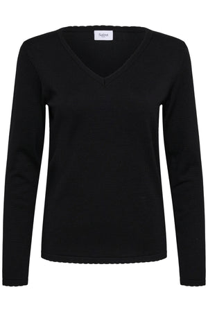 MilaSZ LS V-Neck Pullover Black - 30513960