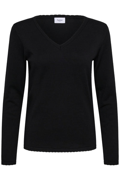 MilaSZ LS V-Neck Pullover Black - 30513960 Thumbnail
