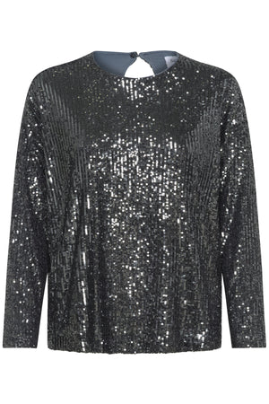 ReyanaSZ R-Neck Blouse Grey Iron - 30513969