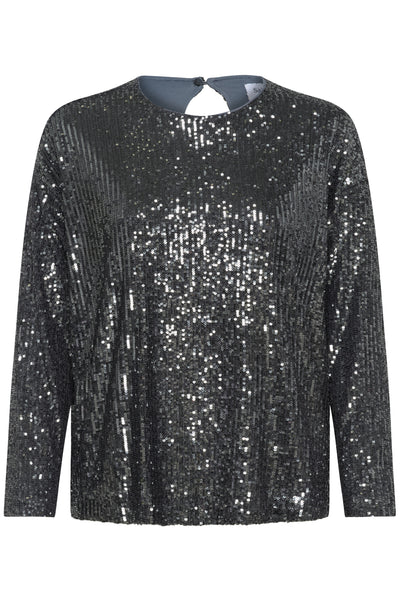 ReyanaSZ R-Neck Blouse Grey Iron - 30513969 Thumbnail