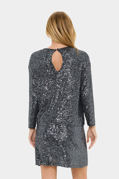 ReyanaSZ R-Neck Blouse Grey Iron - 30513969 Thumbnail