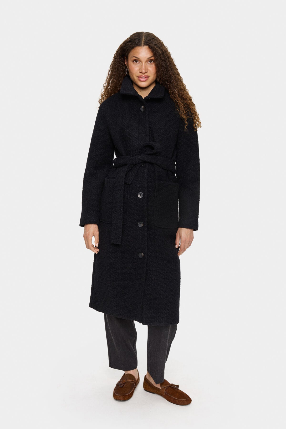 FerddySZ Long Wool Coat Black - 30514136