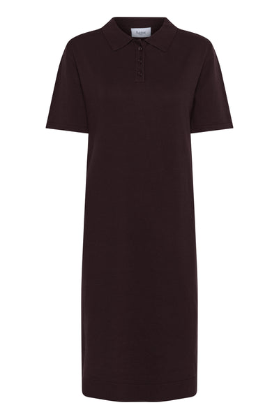 MilaSZ Polo SS Dress Chocolate Plum - 30514319 Thumbnail