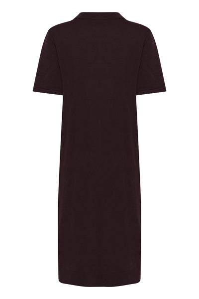 MilaSZ Polo SS Dress Chocolate Plum - 30514319 Thumbnail