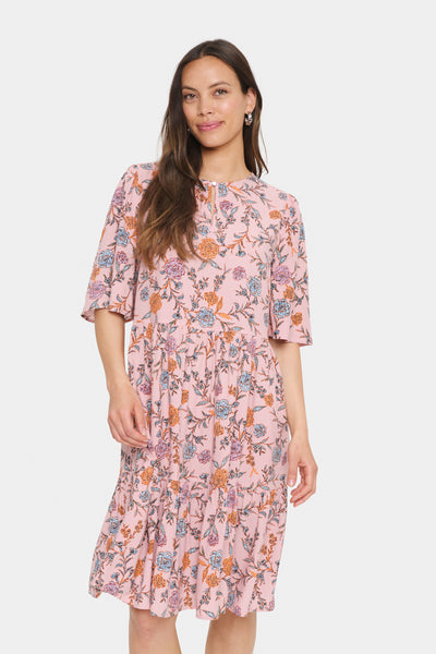 EdaSZ Mid Sleeve Dress Pink Nectar Romantic Flowers - 30514531 Thumbnail