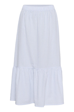 ElmikoSZ Maxi Skirt Chambray Blue White Stripe - 30514533