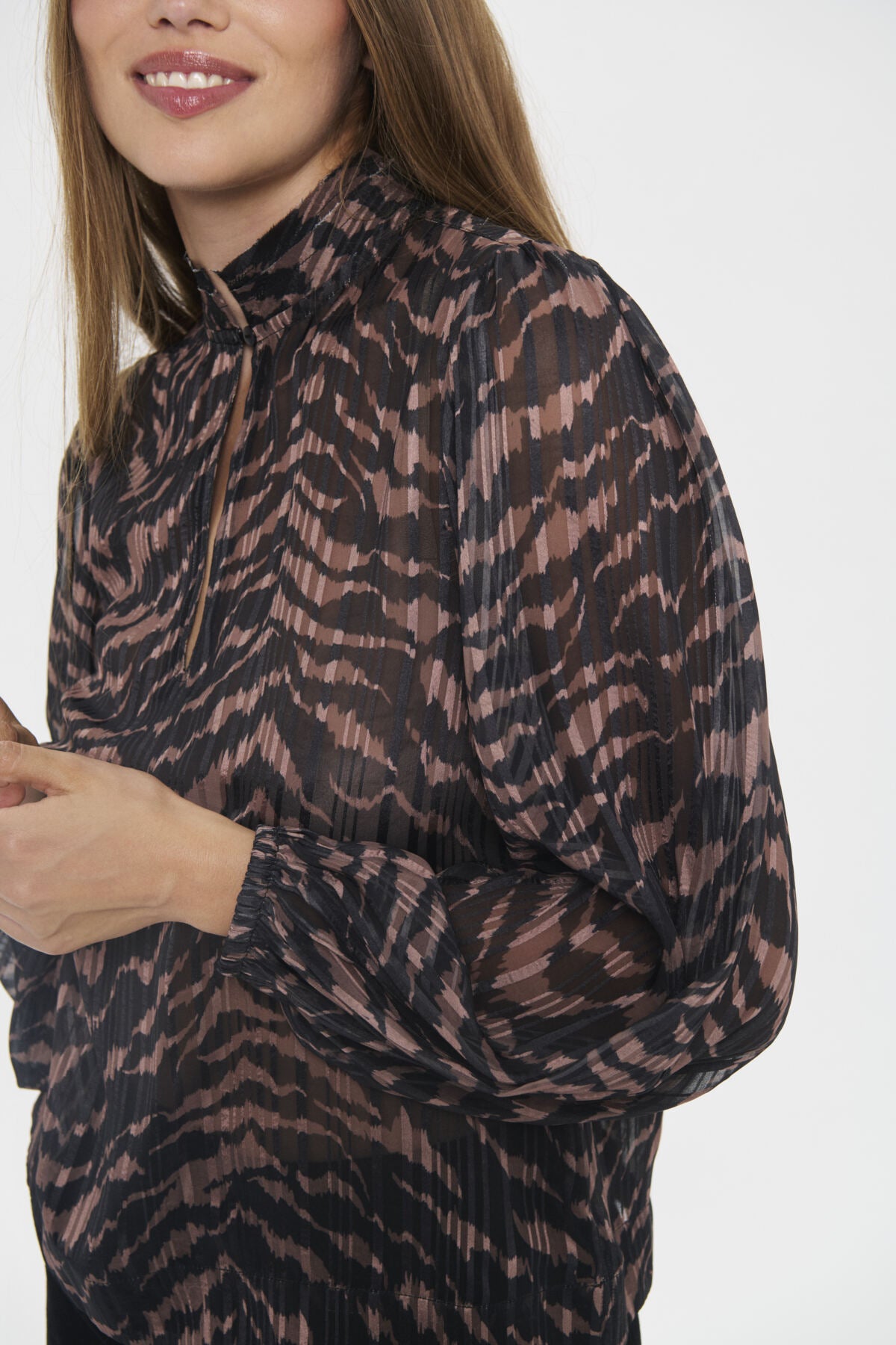 NestaSZ Blouse Black Shifted Strokes - 304346 - 30514571