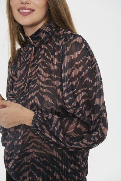 NestaSZ Blouse Black Shifted Strokes - 304346 - 30514571 Thumbnail