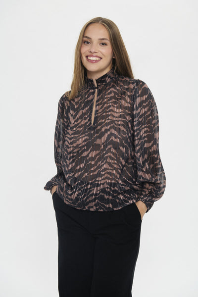 NestaSZ Blouse Black Shifted Strokes - 304346 - 30514571 Thumbnail