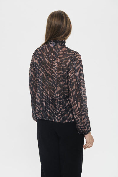 NestaSZ Blouse Black Shifted Strokes - 304346 - 30514571 Thumbnail