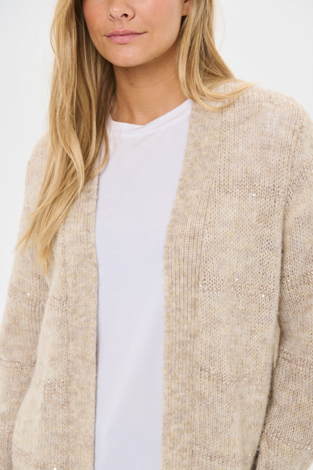 NoraliSZ Open Cardigan Seedpearl Melange - 1207031 - 30514632
