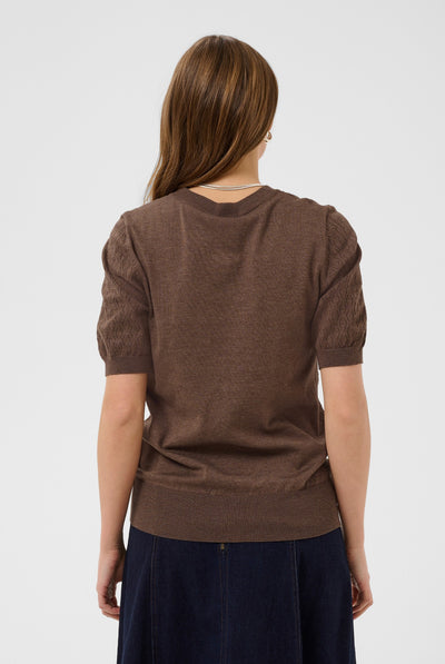 MilaSZ Pointelle SS Pullover Fondue Fudge Melange - 1912241 - 30514645 Thumbnail