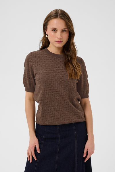 MilaSZ Pointelle SS Pullover Fondue Fudge Melange - 1912241 - 30514645 Thumbnail