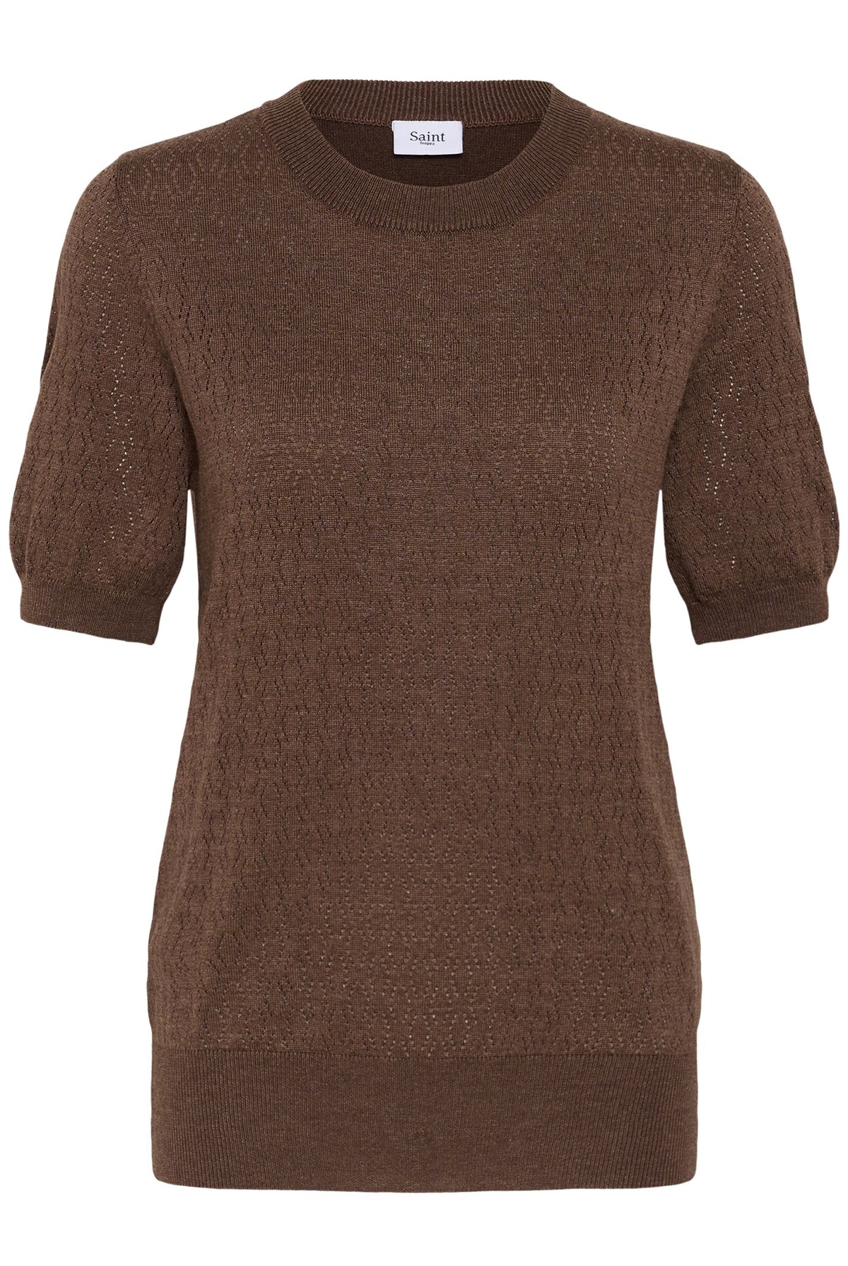 MilaSZ Pointelle SS Pullover Fondue Fudge Melange - 1912241 - 30514645