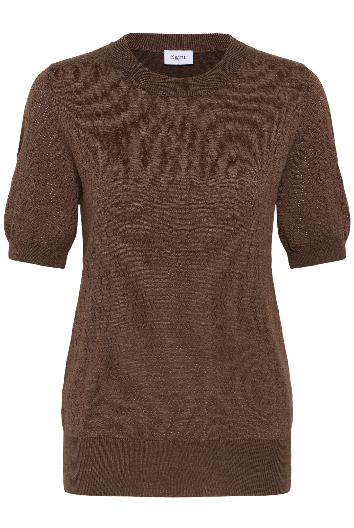 MilaSZ Pointelle SS Pullover Fondue Fudge Melange - 1912241 - 30514645