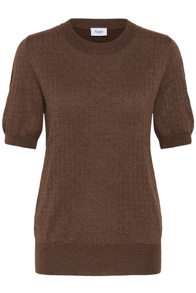 MilaSZ Pointelle SS Pullover Fondue Fudge Melange - 1912241 - 30514645 Thumbnail