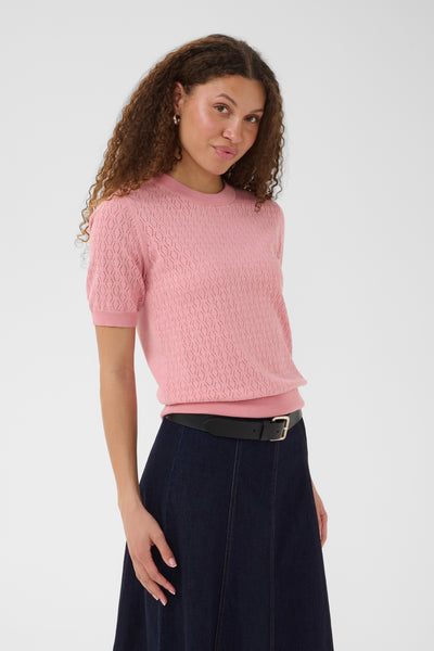 MilaSZ Pointelle SS Pullover Cameo Pink Melange - 1423071 - 30514645 Thumbnail