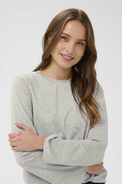 HagaSZ LS Blouse Pearl Grey Mel - 1541011 - 30514652 Thumbnail