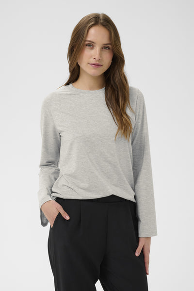 HagaSZ LS Blouse Pearl Grey Mel - 1541011 - 30514652 Thumbnail