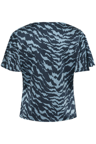 NaginaSZ Blouse Pageant Blue Shifted Strokes - - 30514654 Thumbnail