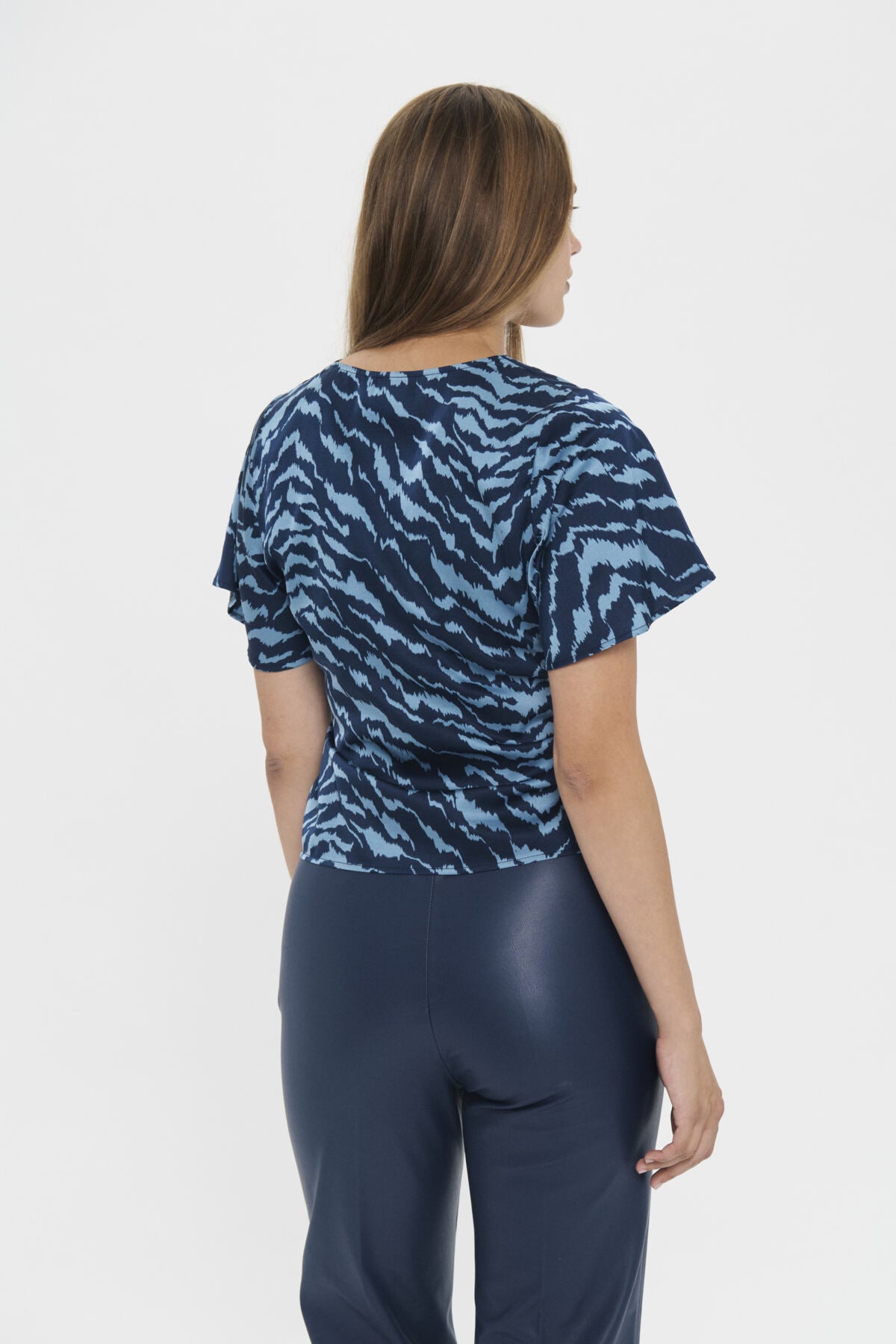 NaginaSZ Blouse Pageant Blue Shifted Strokes - - 30514654