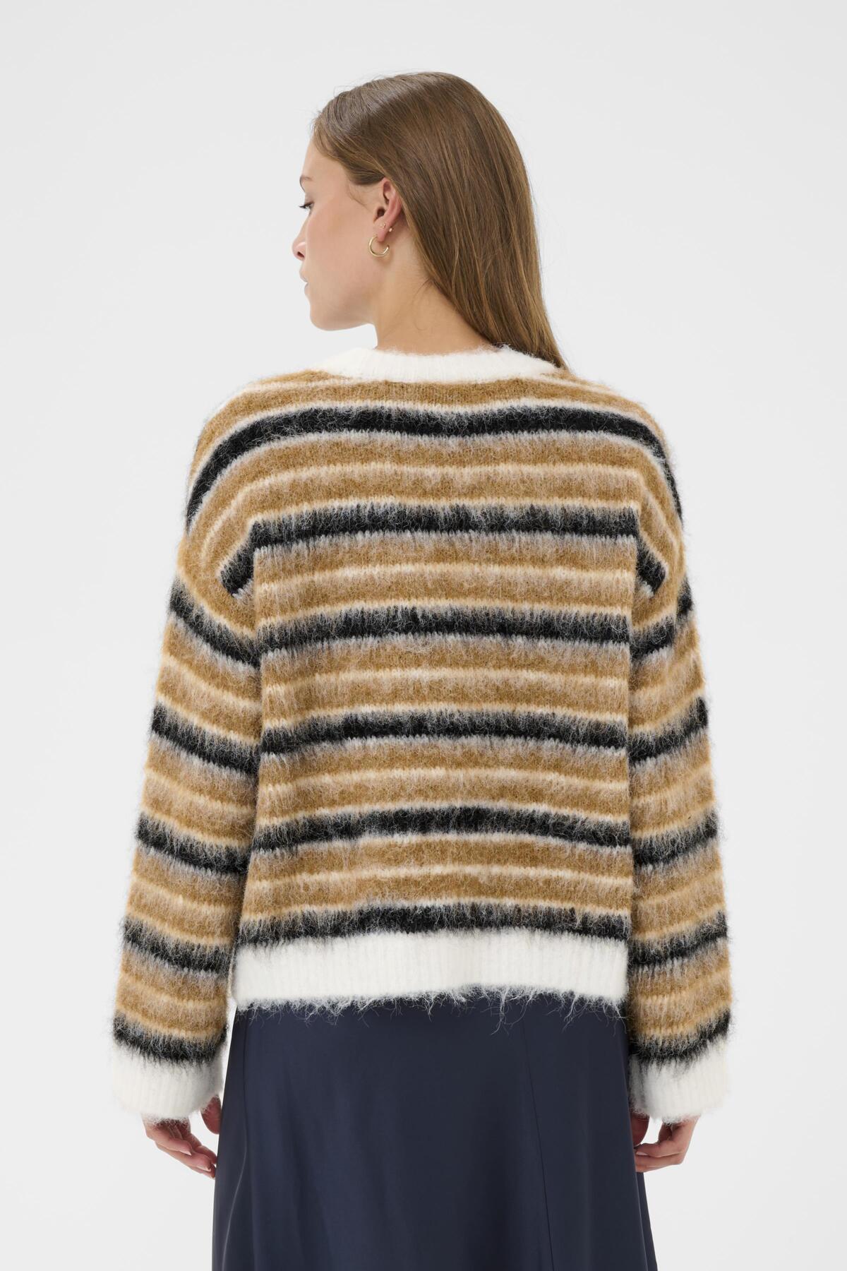 OlmaSZ Cardigan Tannin Black NavySky Stripes - - 30514758