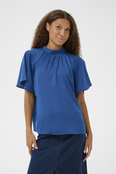 AileenSZ Flared Blouse Navy Peony - 194029 - 30514797 Thumbnail