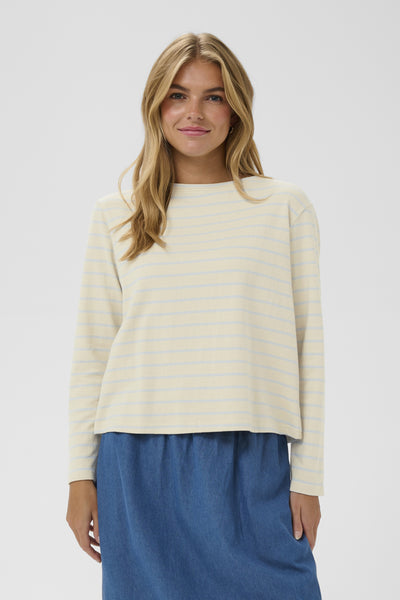 OsannaSZ LS Blouse Turtledove Blue Stripe - 30451 - 30514807 Thumbnail