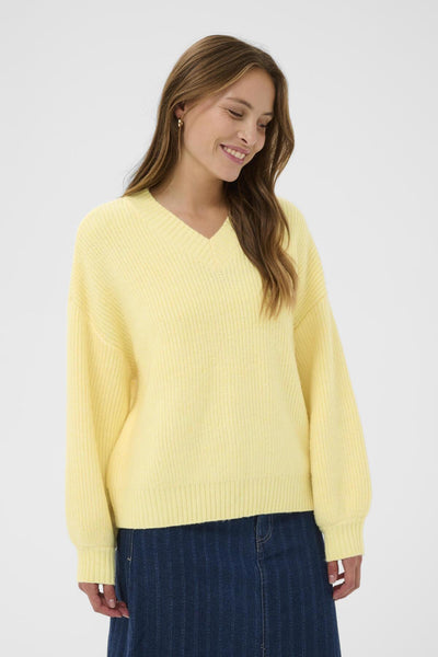 OttolineSZ V-Neck Pullover Lemon Drop Melange - 1207361 - 30514811 Thumbnail