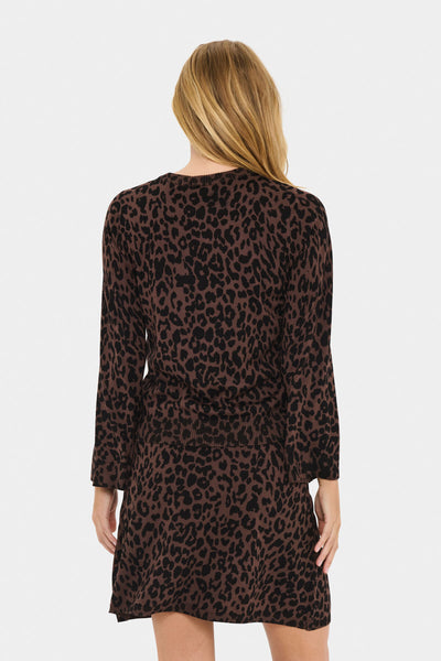 ZhilaSZ Flared Pullover Chocolate Brown Leopard - 30514829 Thumbnail