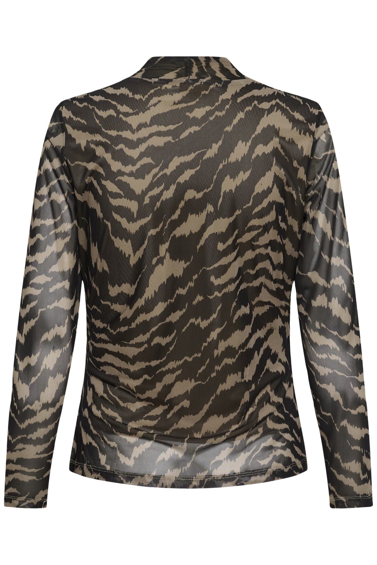 MiggaSZ Wrap Blouse Black Shifted Strokes - 30514842