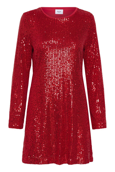 XeniraSZ LS Dress Chinese Red - 30515019 Thumbnail