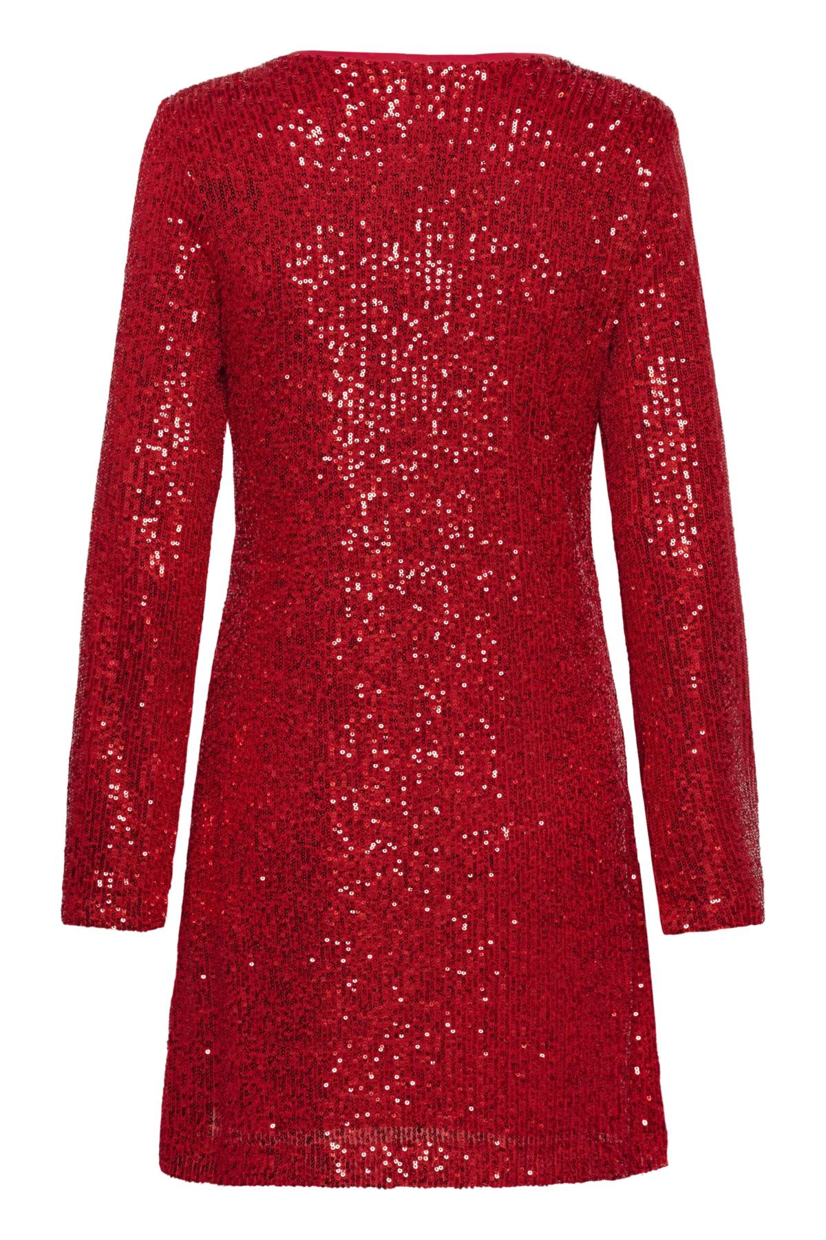 XeniraSZ LS Dress Chinese Red - 30515019