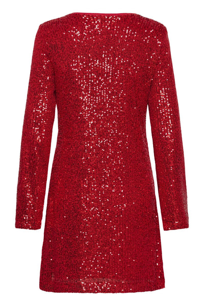 XeniraSZ LS Dress Chinese Red - 30515019 Thumbnail