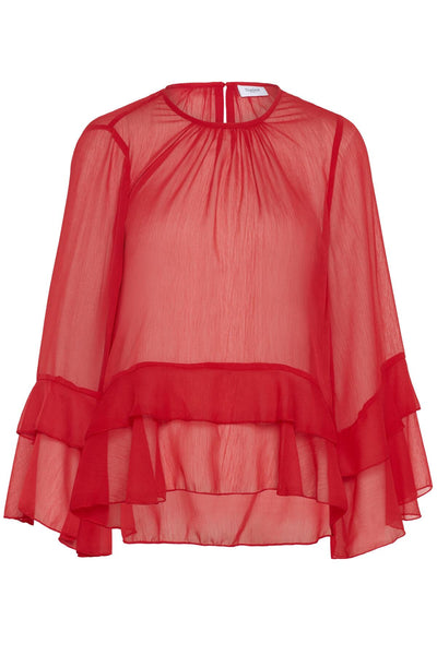 MazelleSZ Blouse Chinese Red - 30515020 Thumbnail