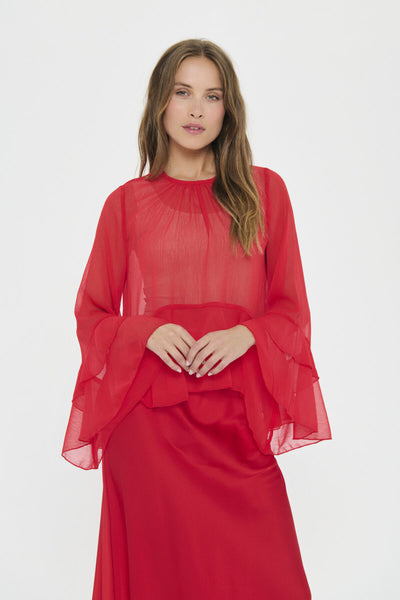 MazelleSZ Blouse Chinese Red - 30515020 Thumbnail