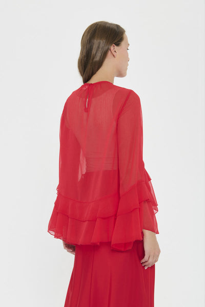 MazelleSZ Blouse Chinese Red - 30515020 Thumbnail