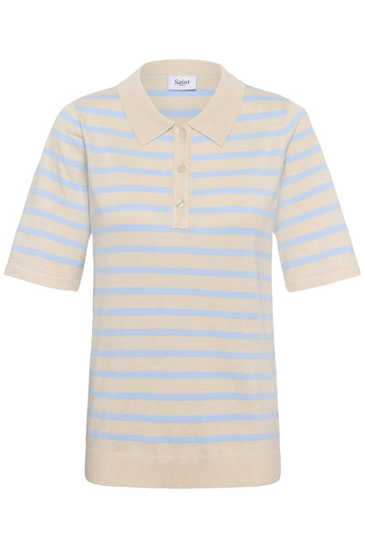 MilaSZ St. Polo SS Pullover Turtledove Cerulean Stripe - 3 - 30515159 Thumbnail