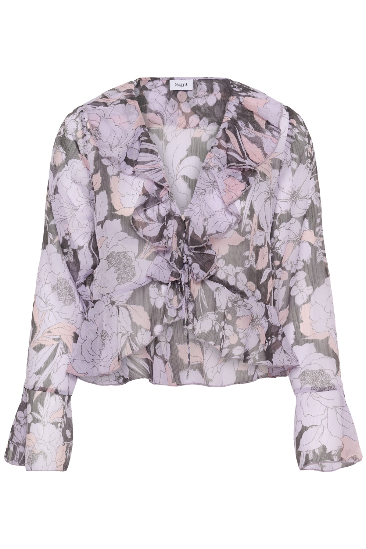 SolangeSZ Blouse Misty Lilac Garden Flowers - 3 - 30515244