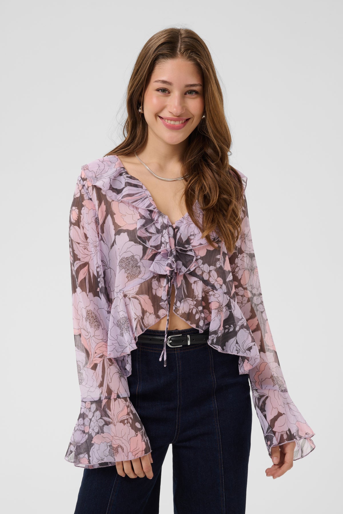SolangeSZ Blouse Misty Lilac Garden Flowers - 3 - 30515244