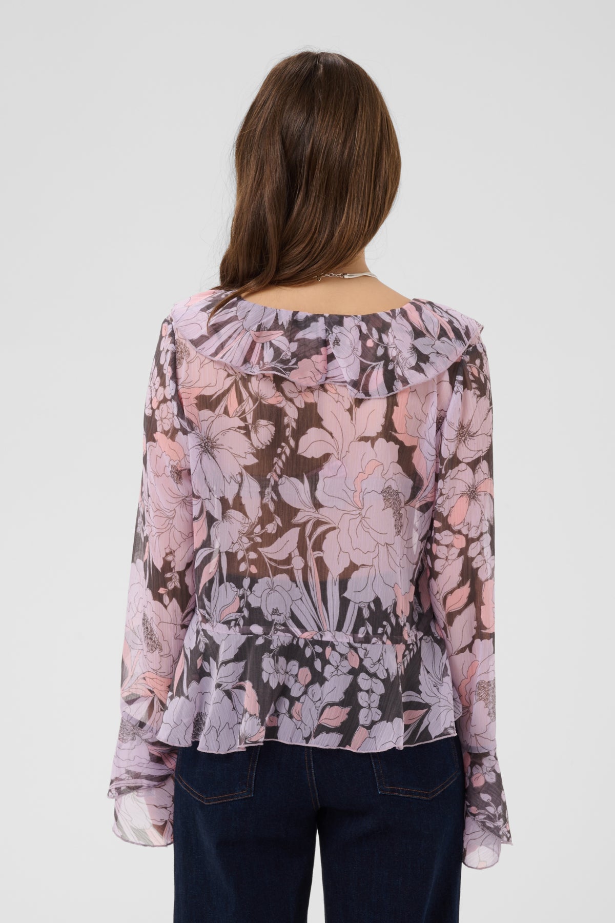 SolangeSZ Blouse Misty Lilac Garden Flowers - 3 - 30515244
