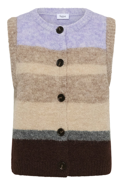 SeraphinaSZ Knit Vest Chocolate Lilac Multi Stripe - - 30515255 Thumbnail
