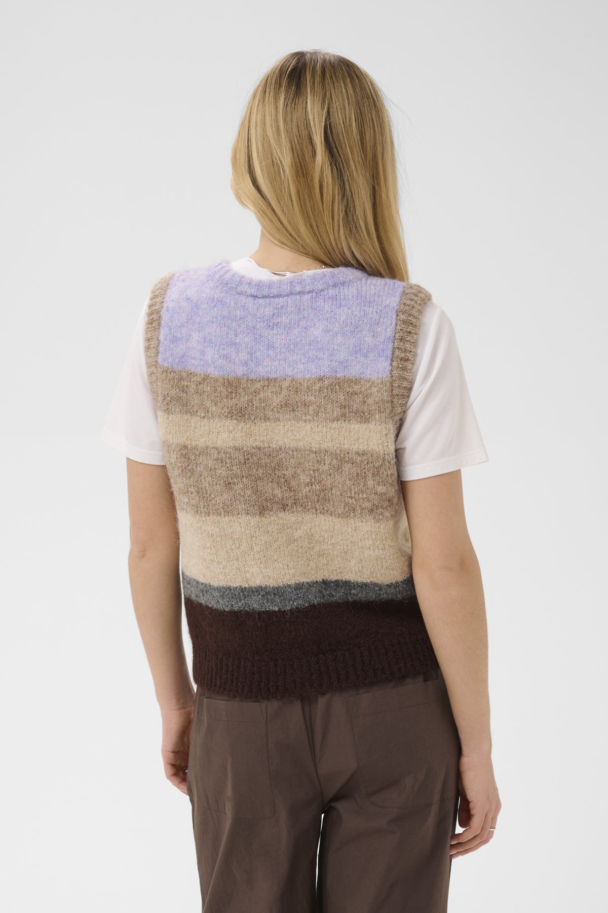 SeraphinaSZ Knit Vest Chocolate Lilac Multi Stripe - - 30515255