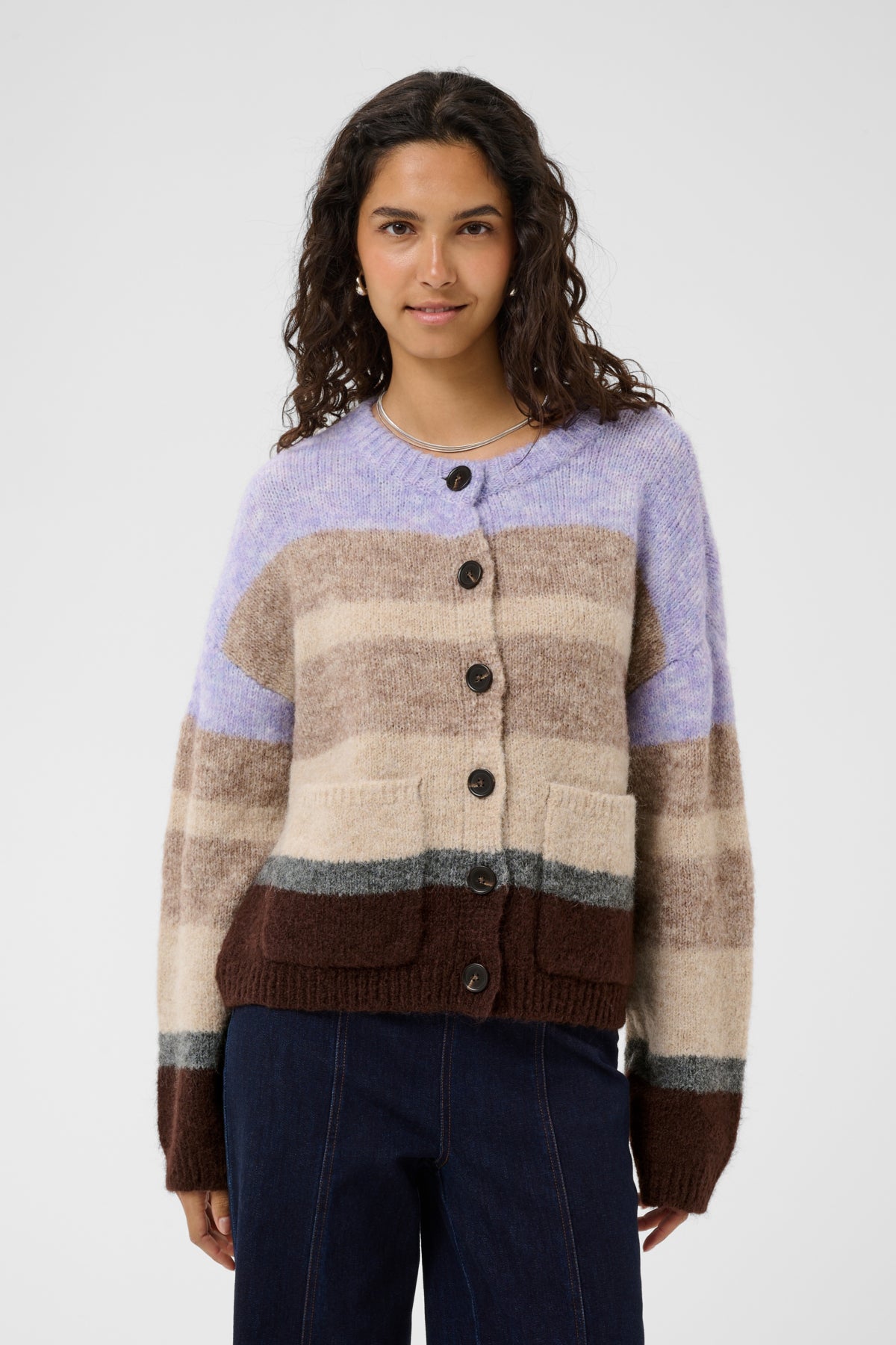 SeraphinaSZ Cardigan Chocolate Lilac Multi Stripe - - 30515256