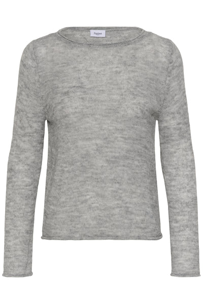 SabbaraSZ Boatneck Pullover Mist Grey Melange - 1739141 - 30515311 Thumbnail