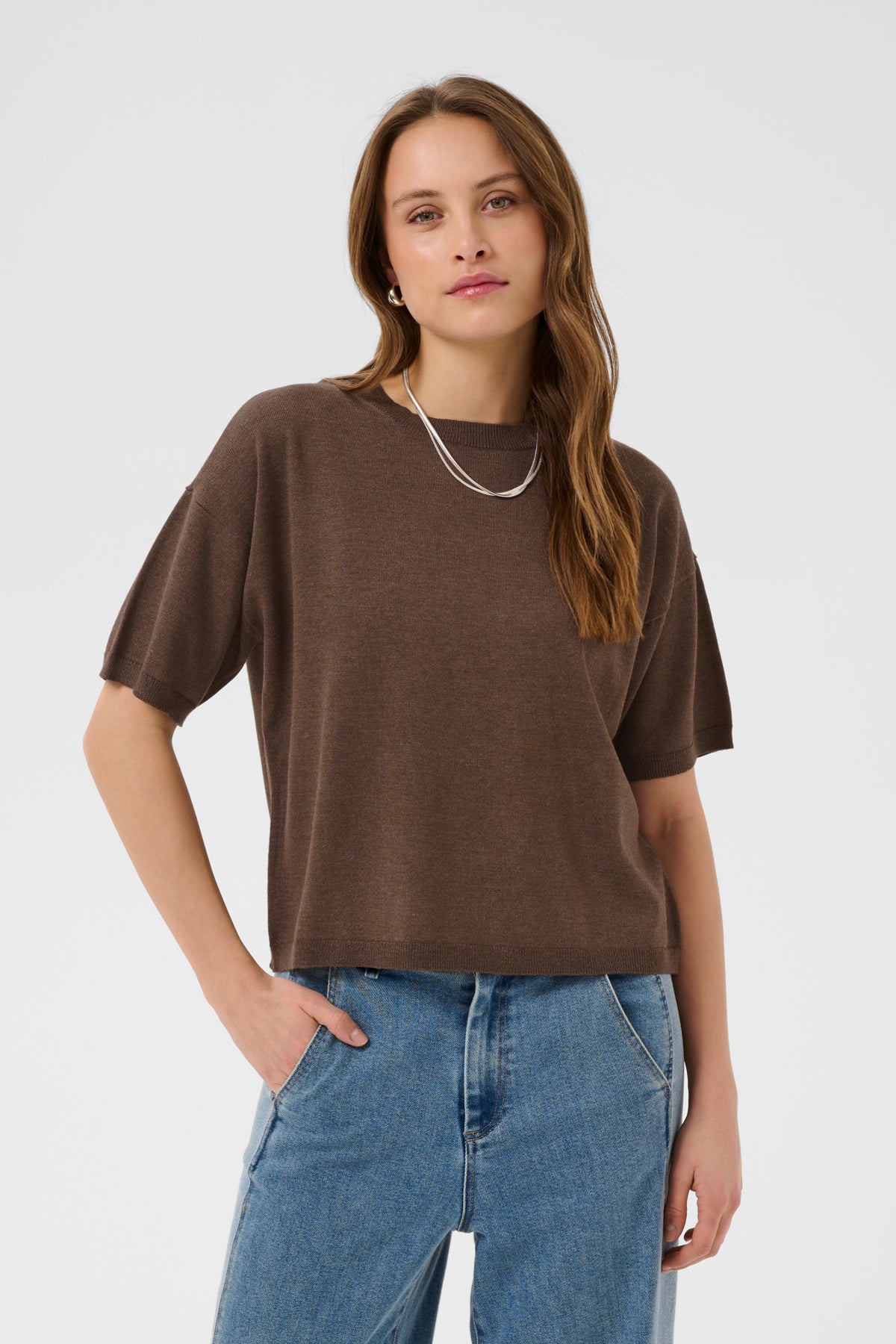 MilaSZ Boxy SS Pullover Fondue Fudge Melange - 1912241 - 30515337