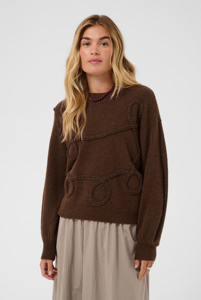 TitiaSZ Pullover Chocolate Brown Melange - 1909 - 30515475 Thumbnail